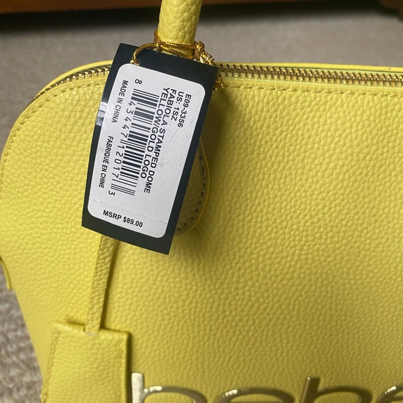 NWT YELLOW BEBE WOMEN'S FABIOLA CROSSBODY BAG PURSE DOME YELLOW - Picture 4 of 7